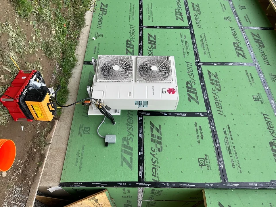 LG unit on ZIP system new construction