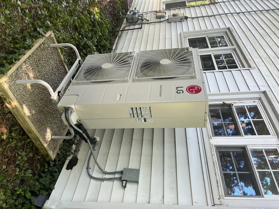 LG dual-zone unit on white house